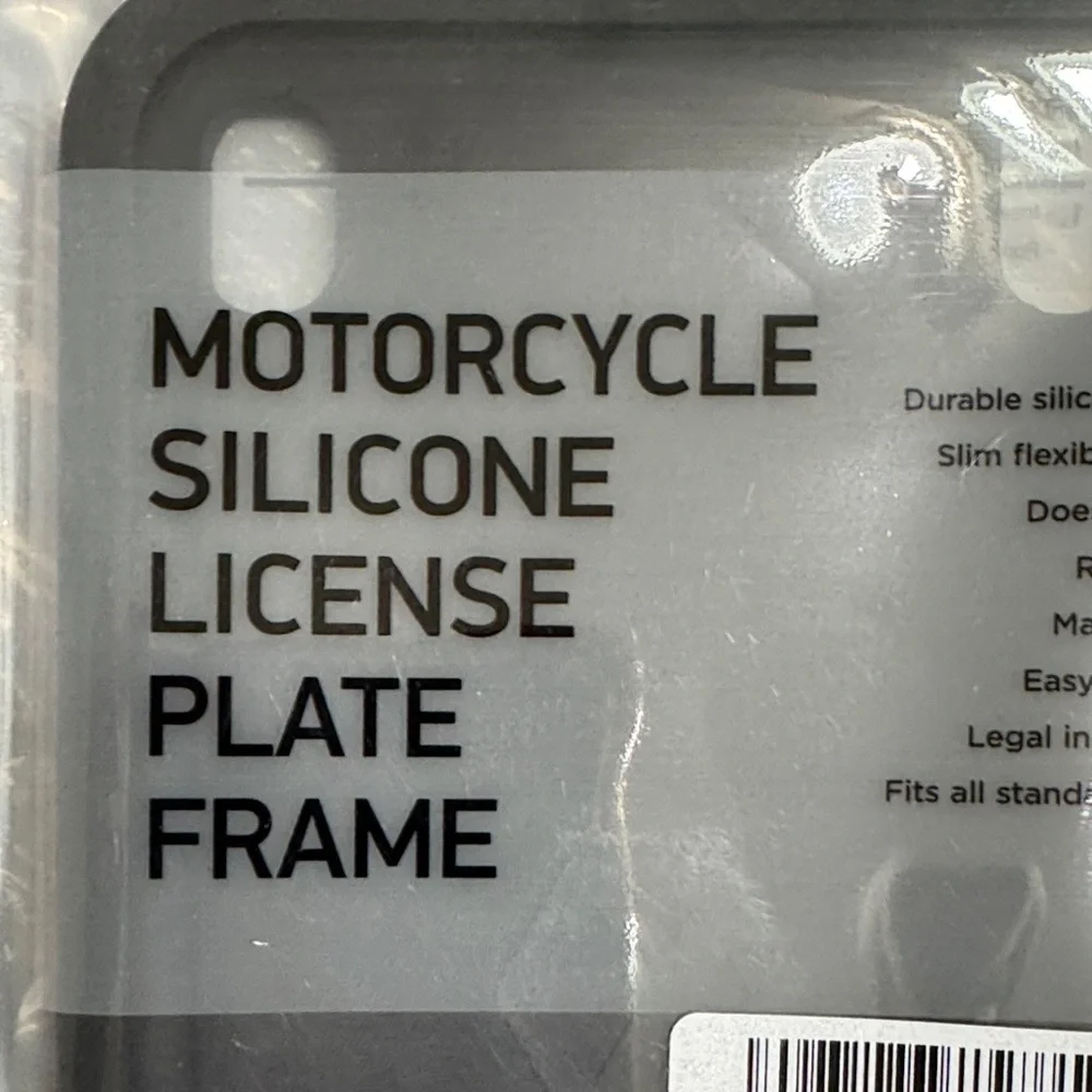 Black Silicone Motorcycle License Plate Frame